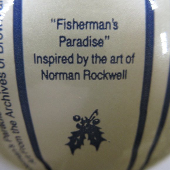 Norman Rockwell 1991 Fisherman's Paradise Glass Ball Ornament Ltd Ed Schmid - Picture 6 of 12